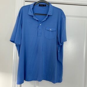 Polo Ralph Lauren Men's Short Sleeve Light Cotton Polo Top/Med. Blue